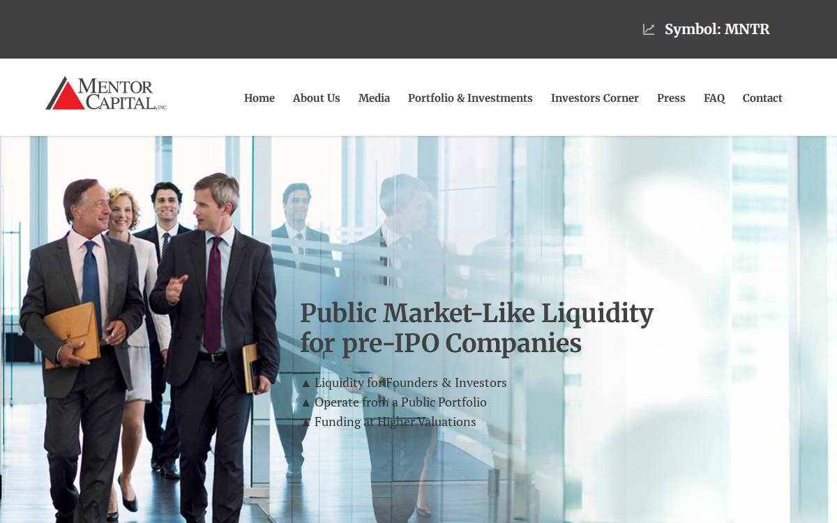 Mentor Capital website preview