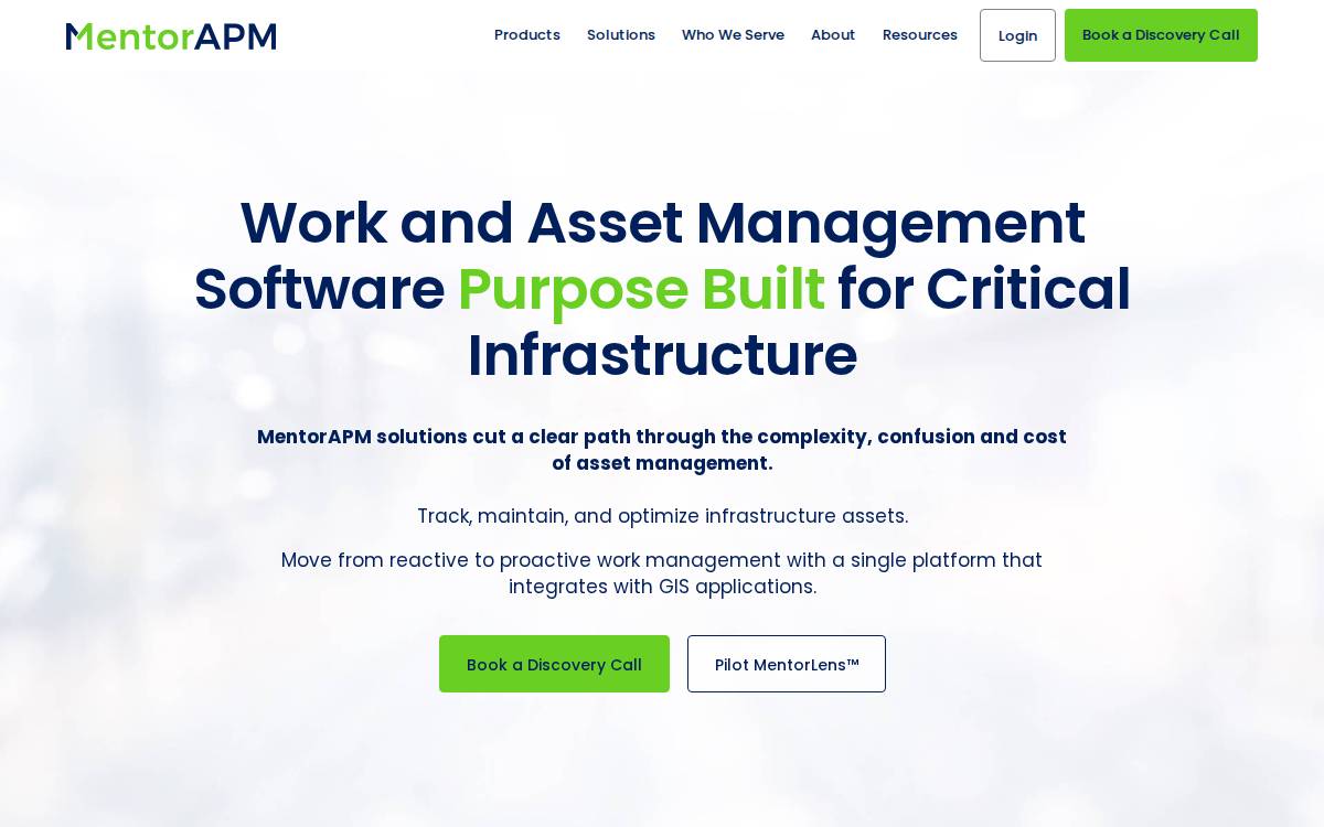 MentorAPM website preview
