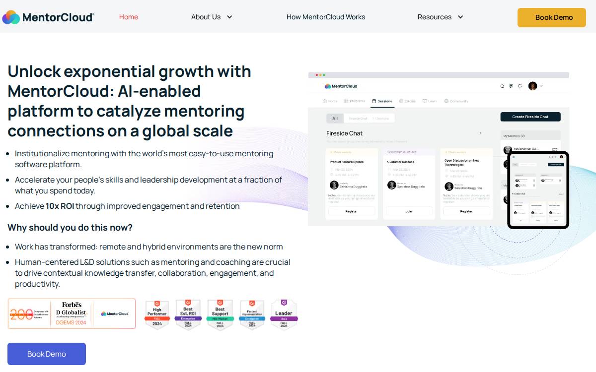 MentorCloud website preview