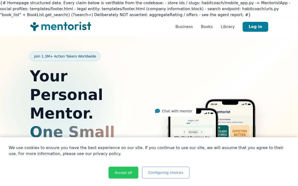 Mentorist website preview