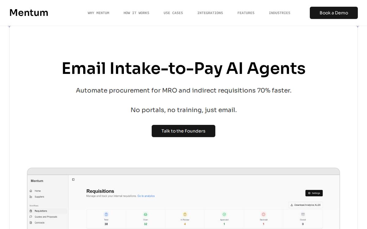Mentum website preview