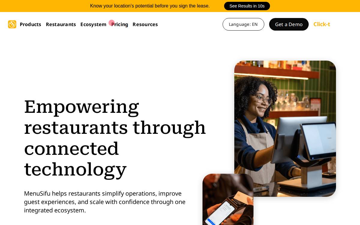Menusifu website preview