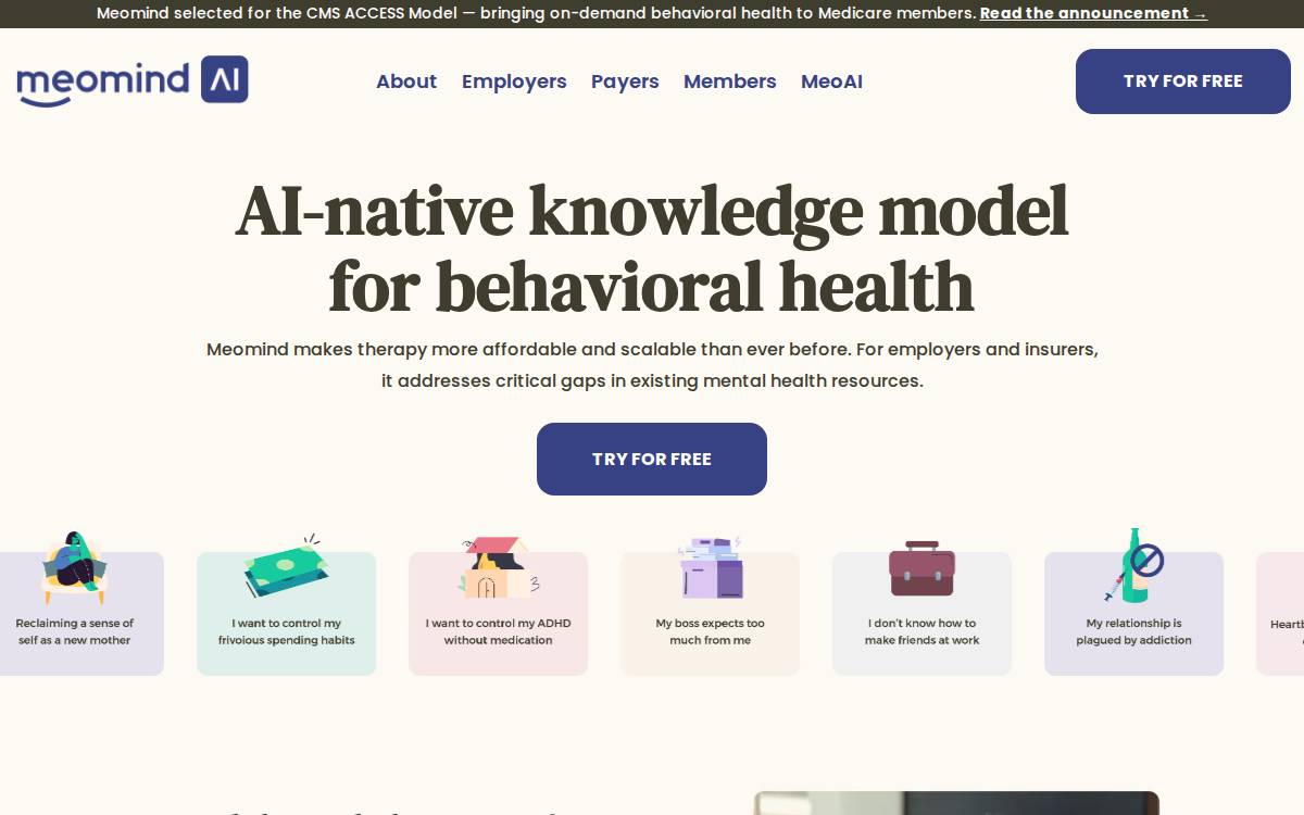 Meomind website preview
