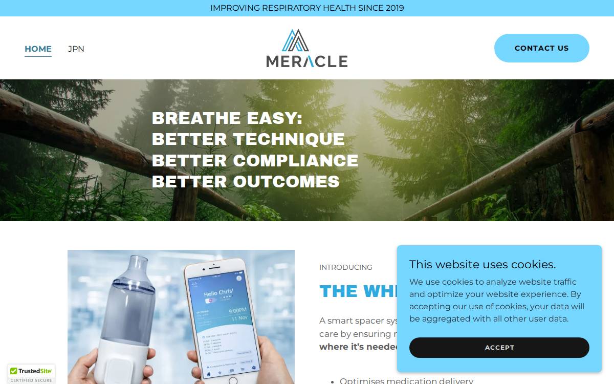 Meracle website preview