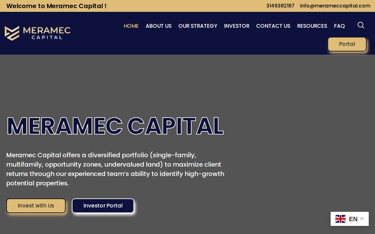 Meramec Capital website preview