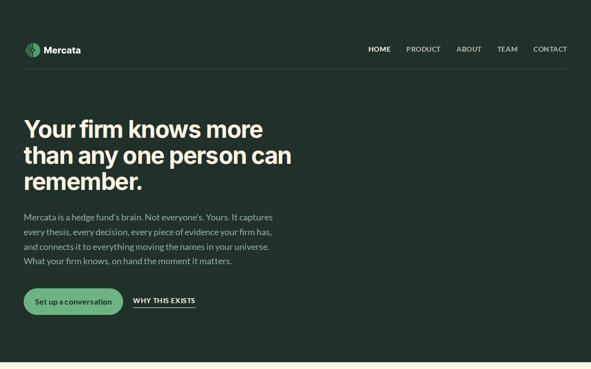 Mercataintel website preview
