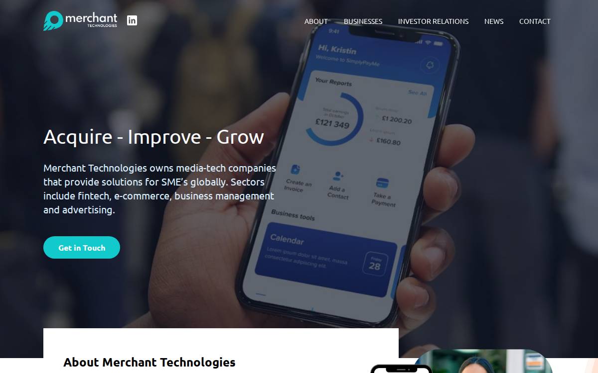 Merchanttechnologies website preview
