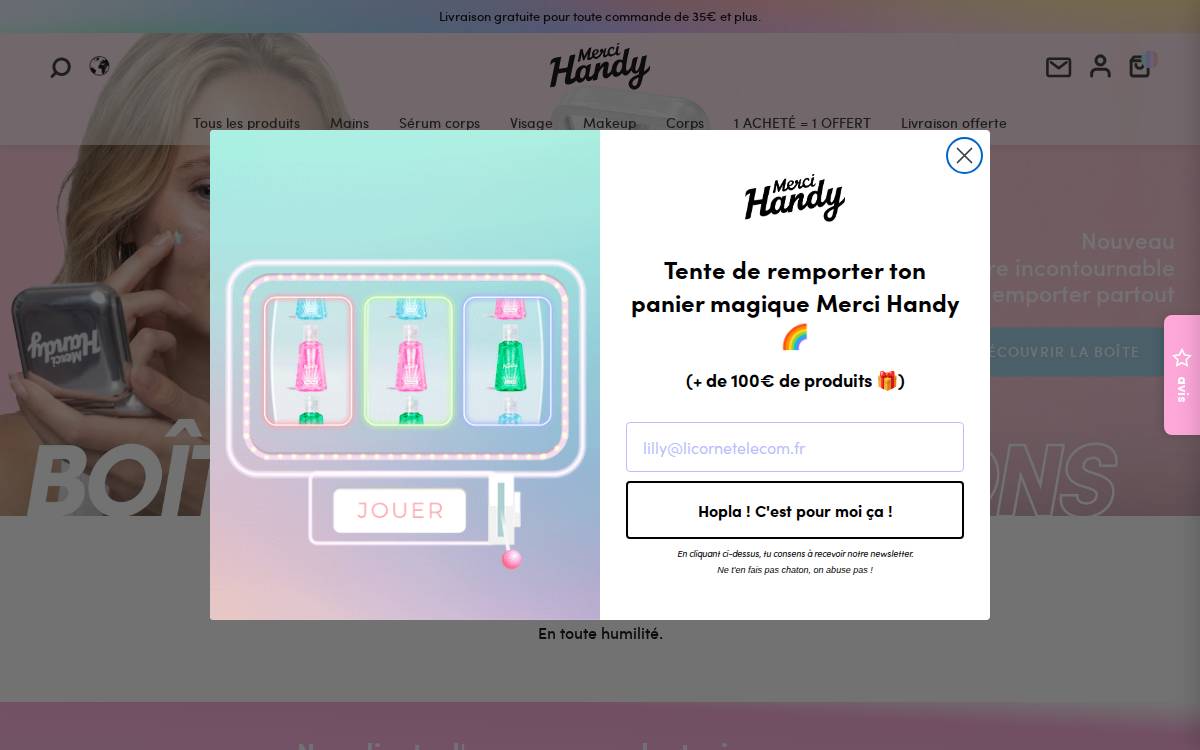 Merci Handy website preview