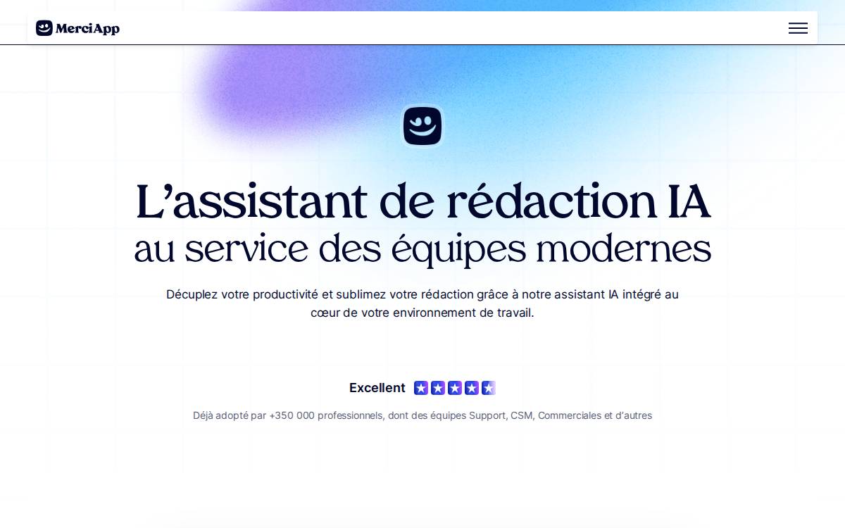 MerciApp website preview