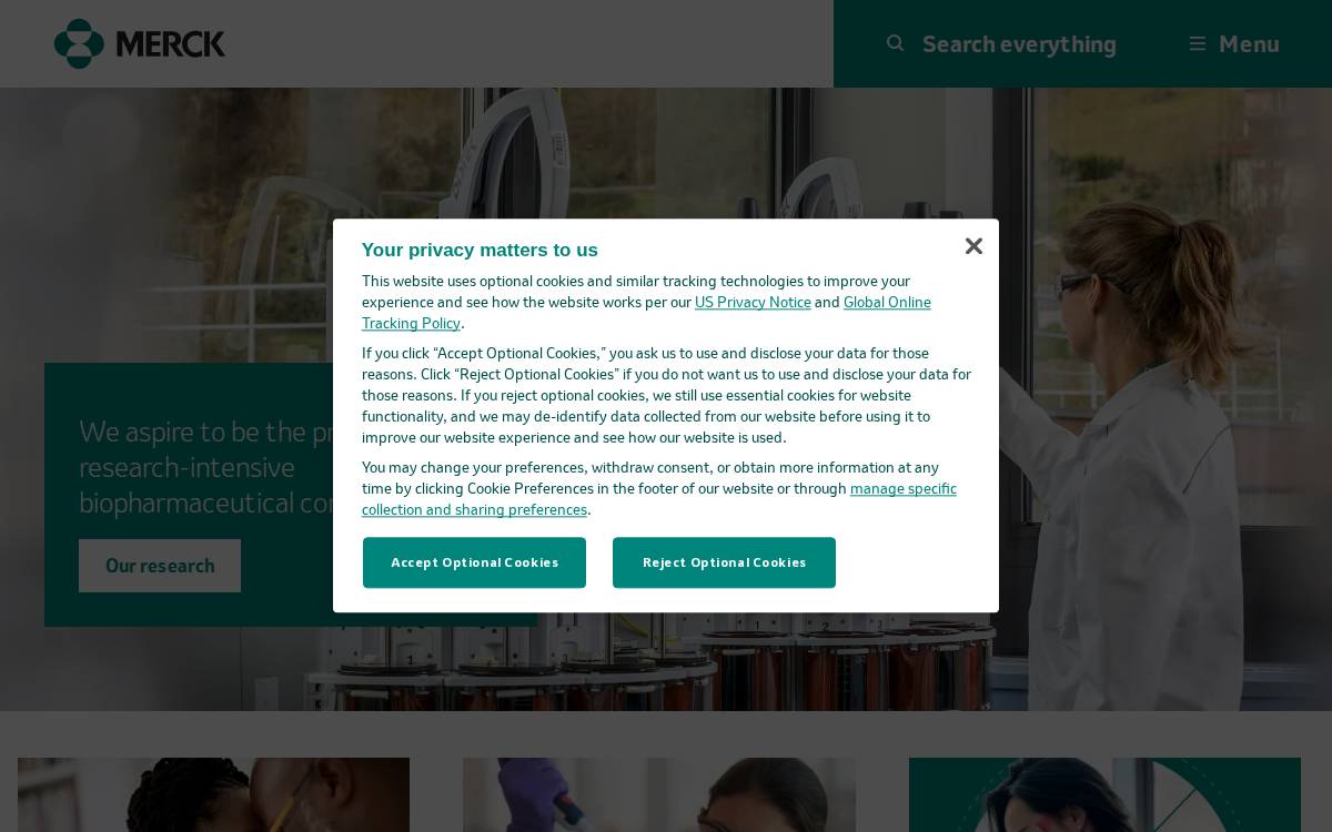 Merck website preview