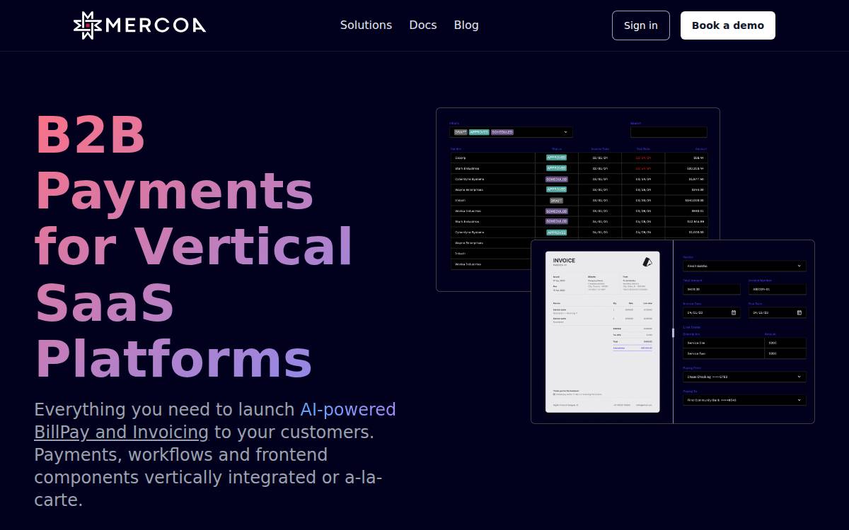 Mercoa website preview