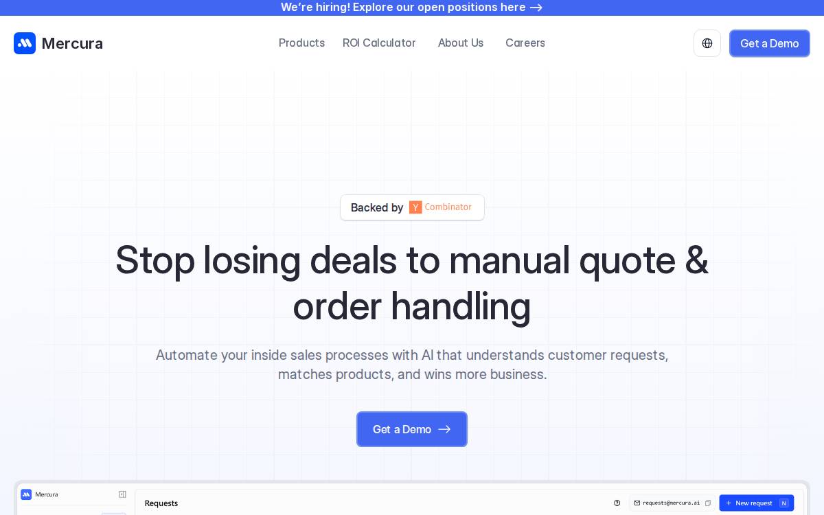 Mercura website preview