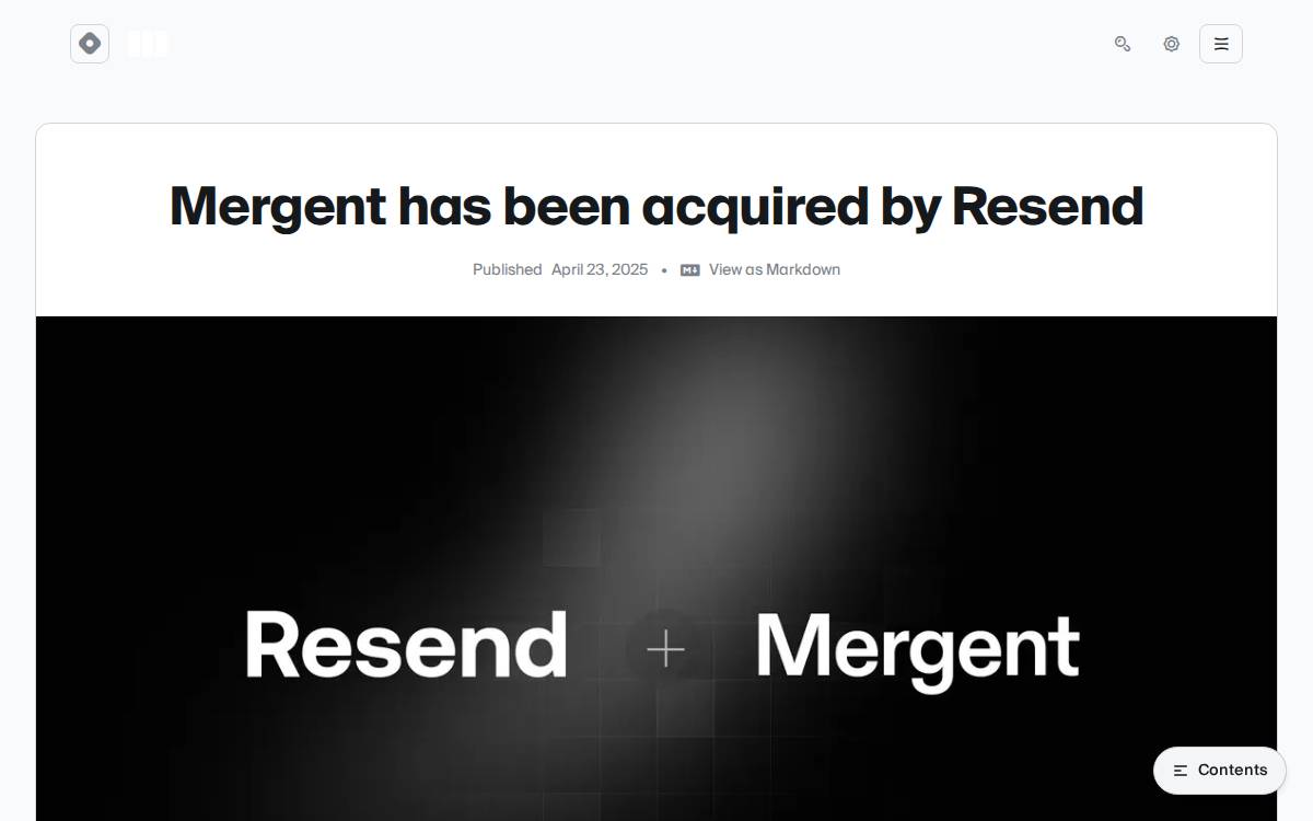 Mergent website preview