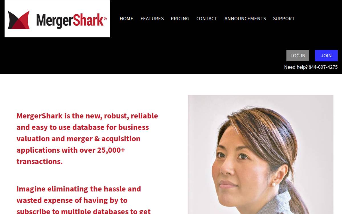 Mergershark website preview