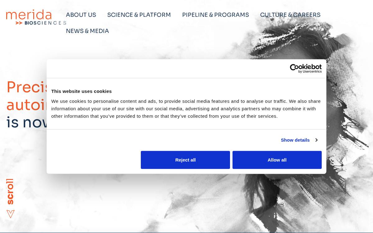 Merida Biosciences website preview