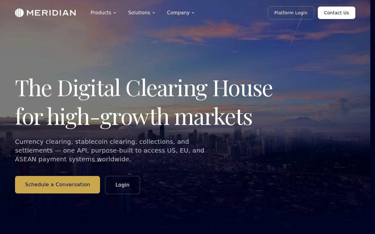 Meridian website preview