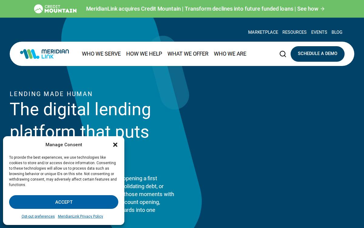 MeridianLink website preview