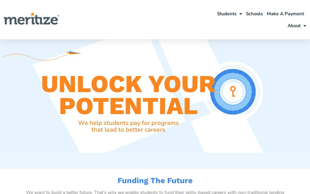 Meritize website preview