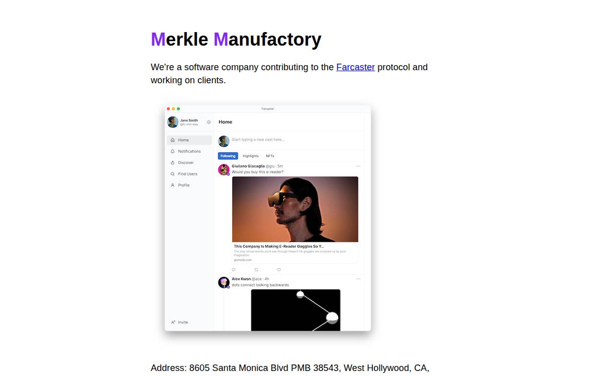 Merklemanufactory website preview