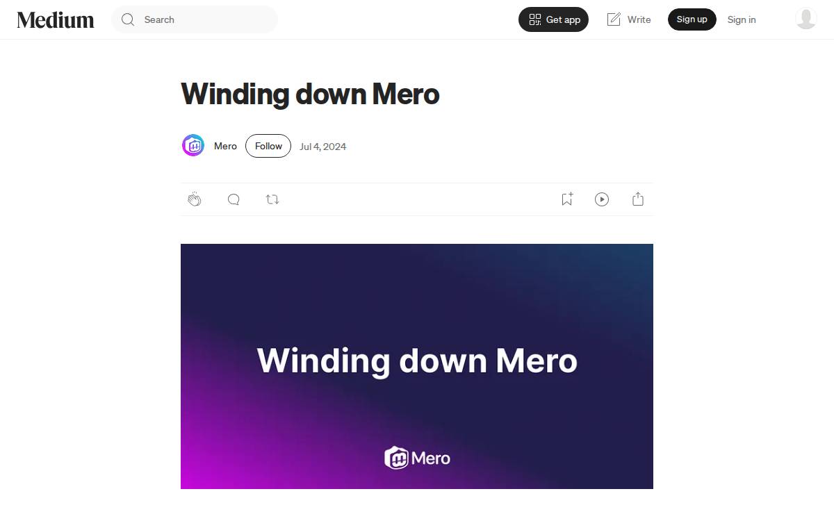 Mero website preview