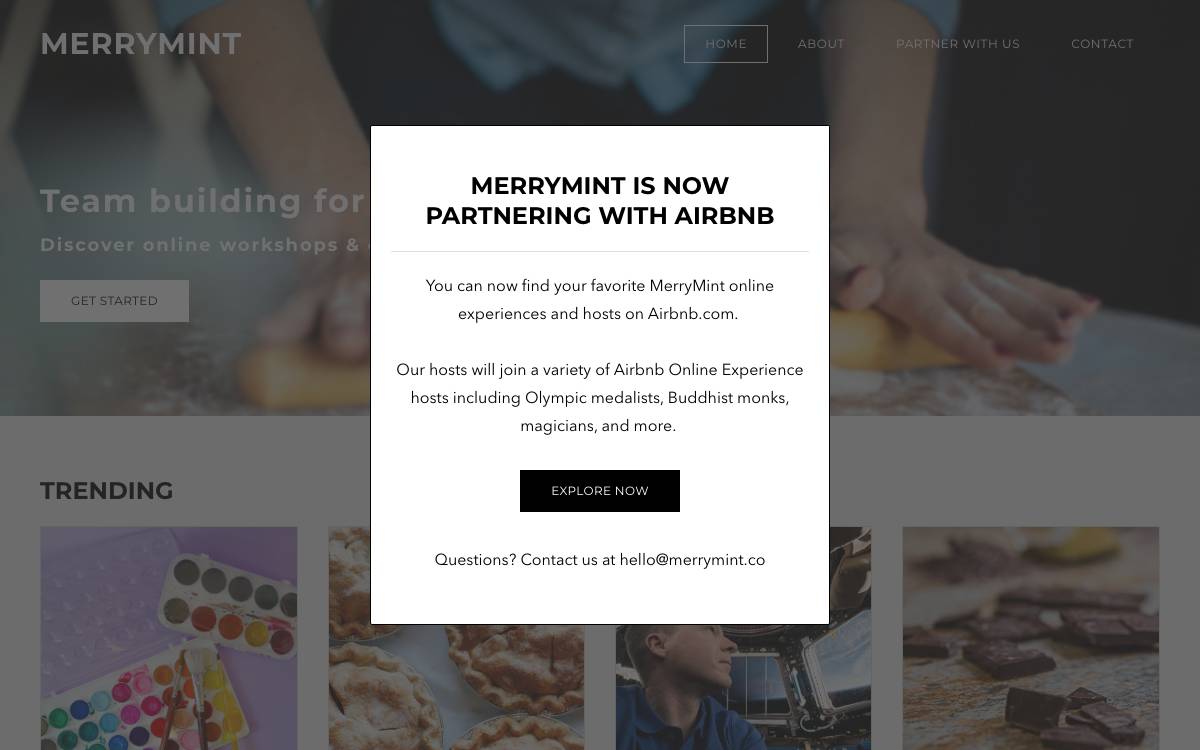 MerryMint website preview