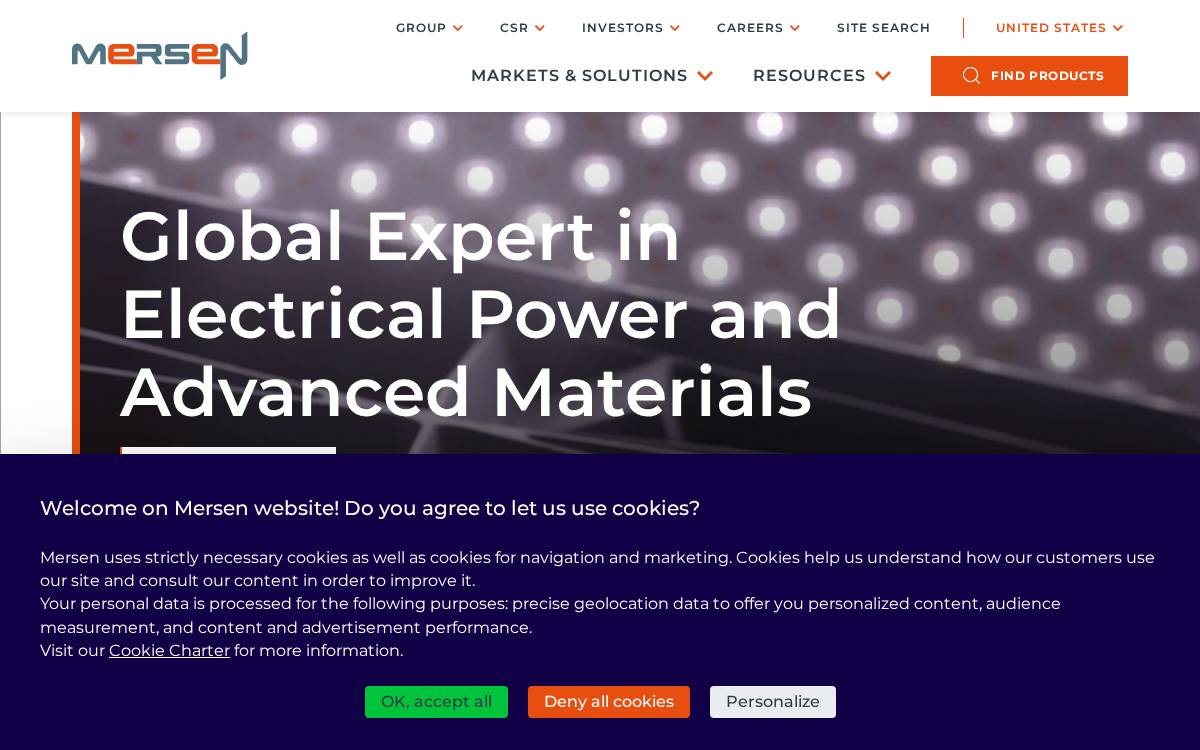 Mersen website preview