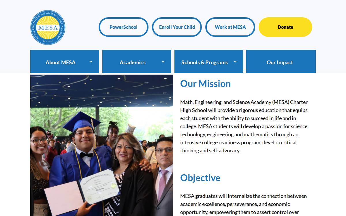 Mesacharter website preview