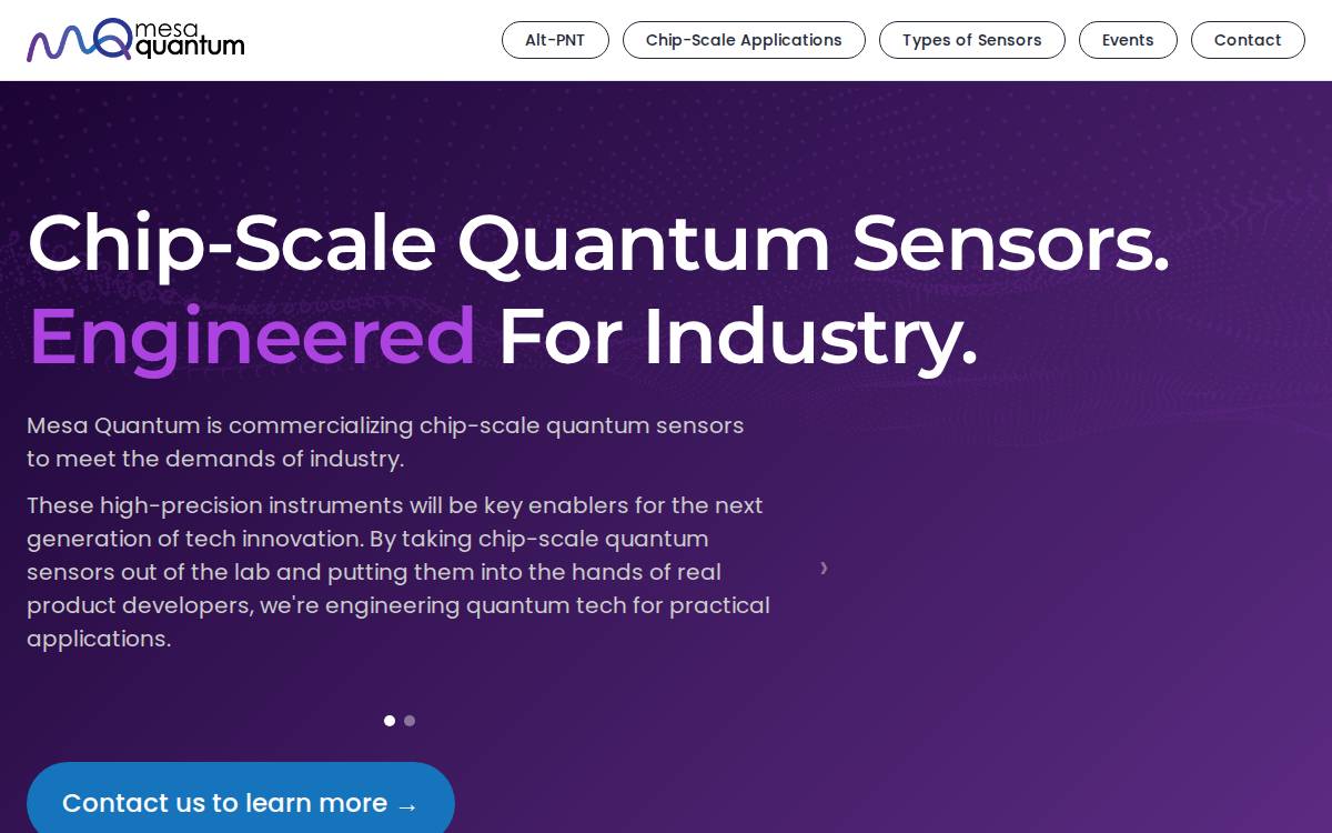 MesaQuantum Chip-Scale Quantum Sensing website preview