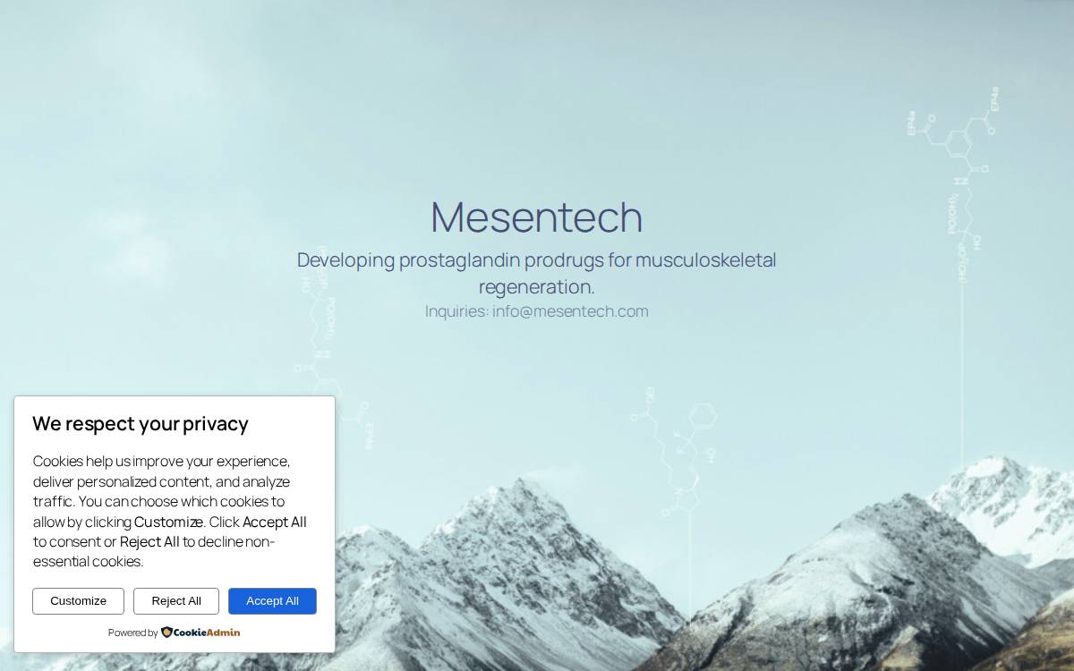 Mesentech Inc. website preview