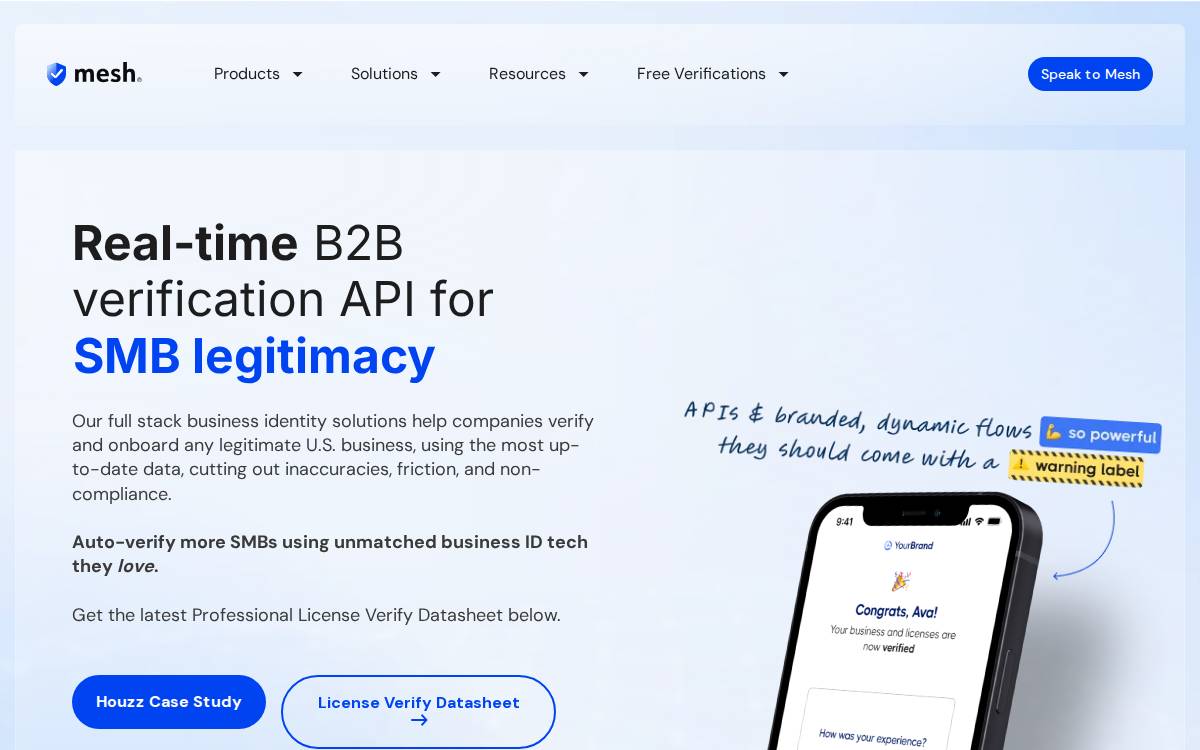 Mesh website preview