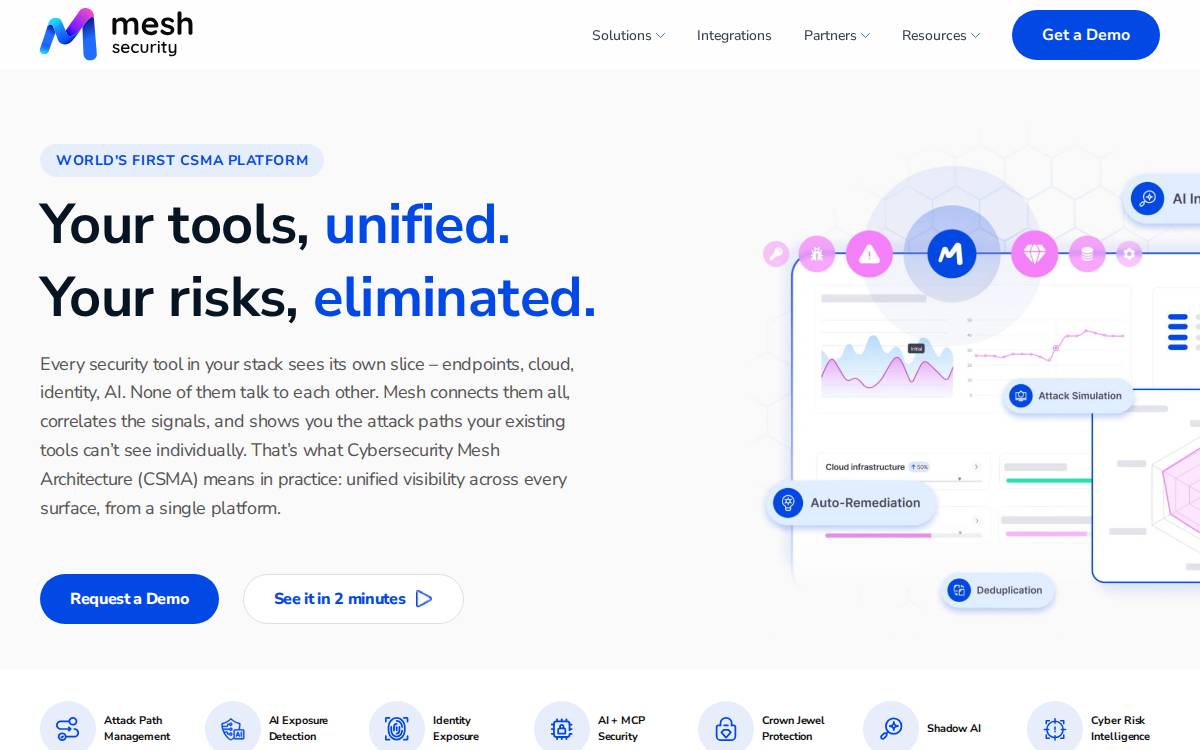 Mesh Cybersecurity website preview