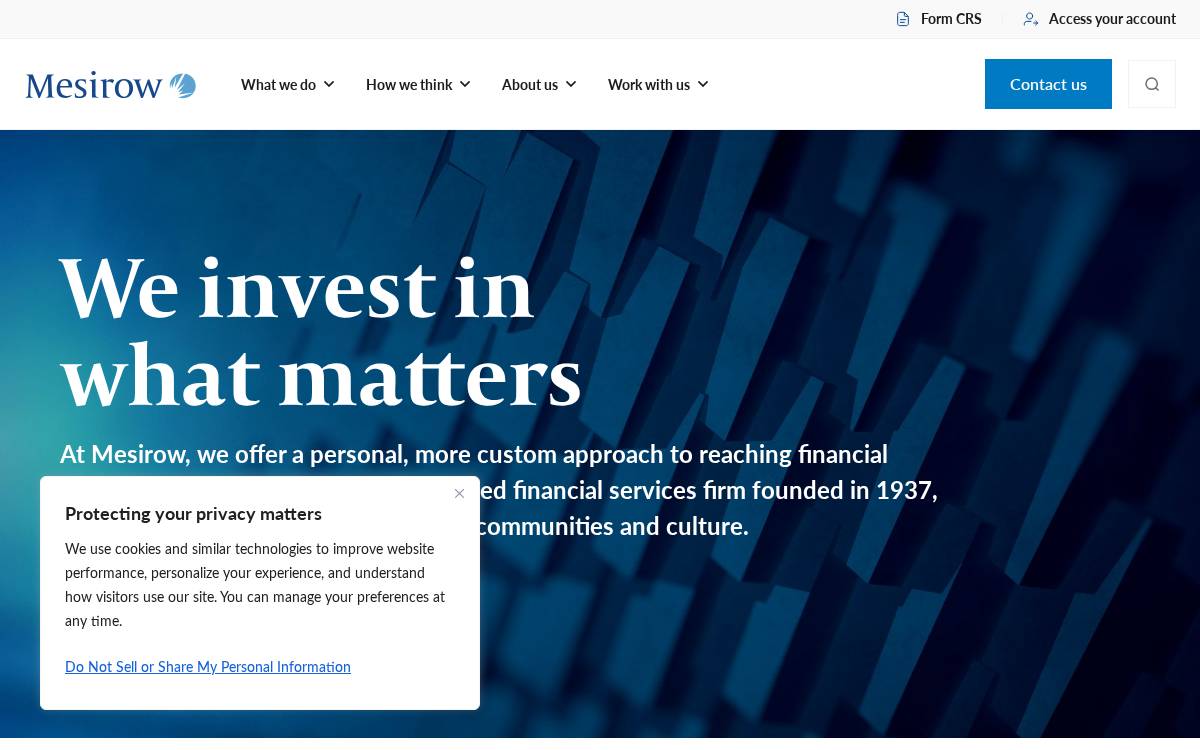 Mesirow Financial website preview