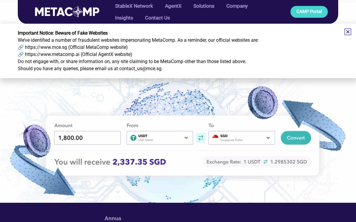 MetaComp website preview
