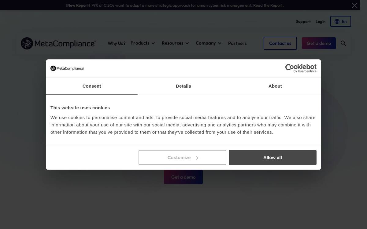 MetaCompliance website preview