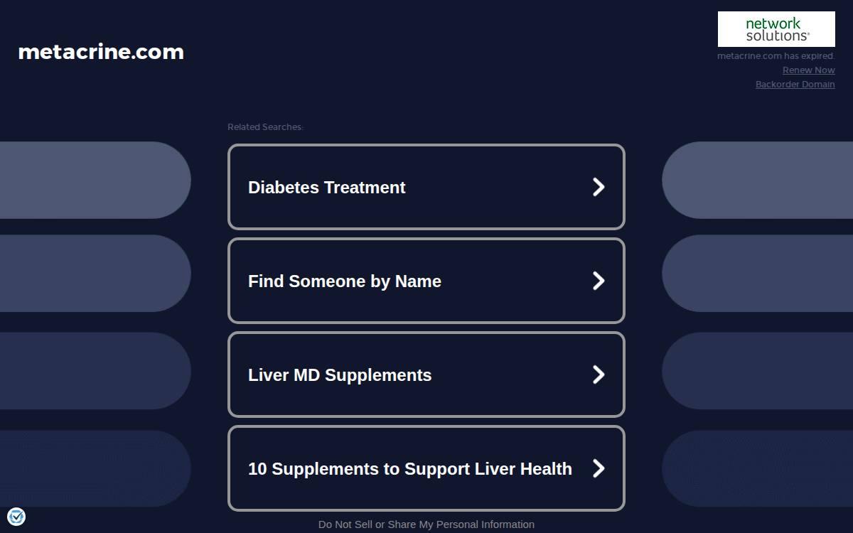 Metacrine website preview