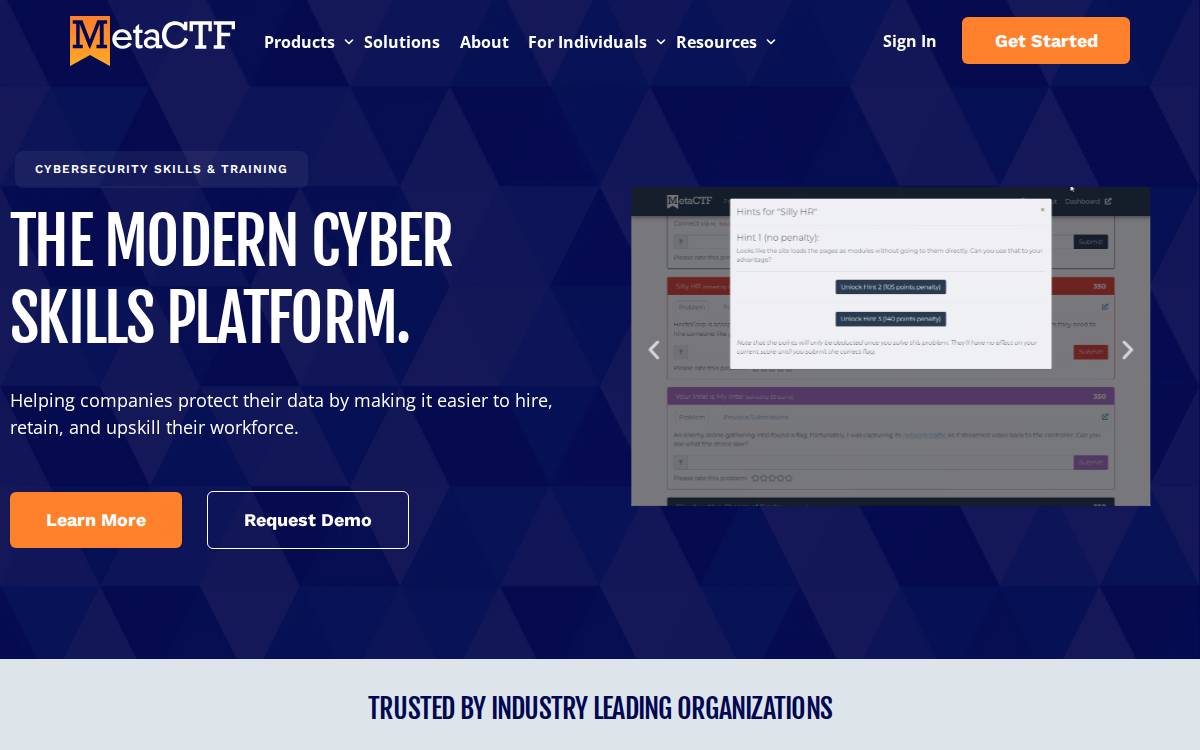 MetaCTF website preview