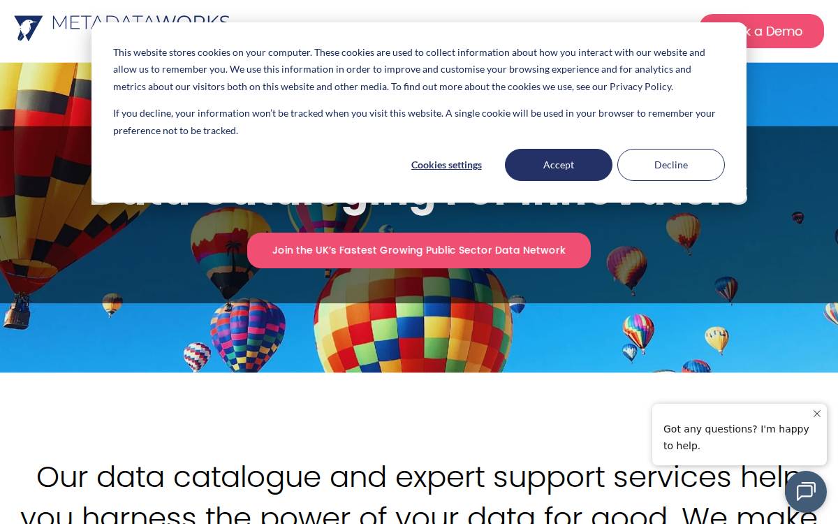 MetadataWorks website preview