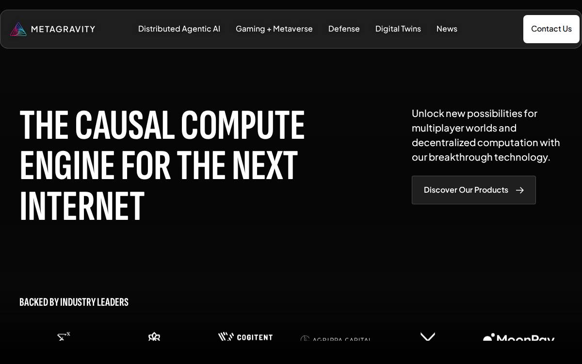 Metagravity website preview