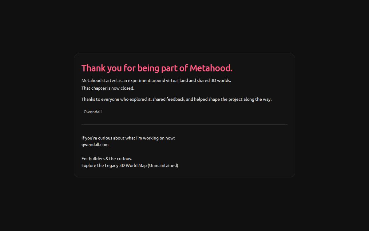 Metahood website preview