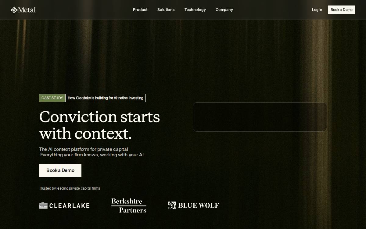 Metal website preview