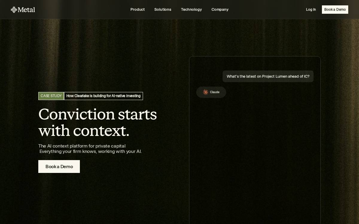 Metal website preview