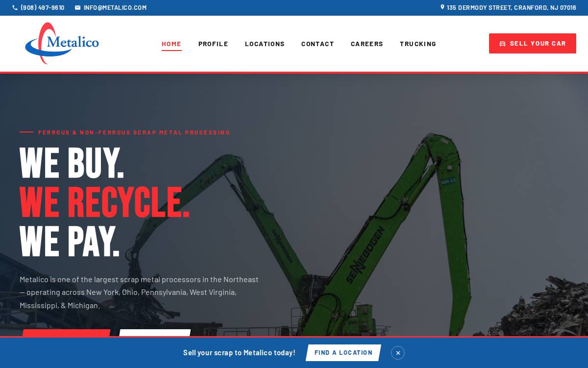 Metalico website preview