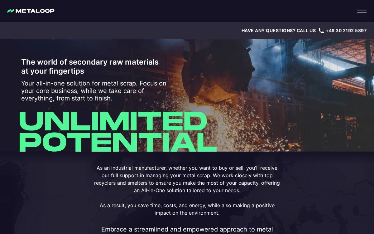 Metaloop website preview