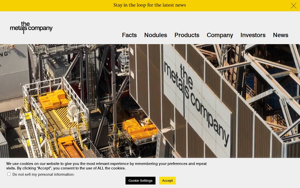 Metals website preview