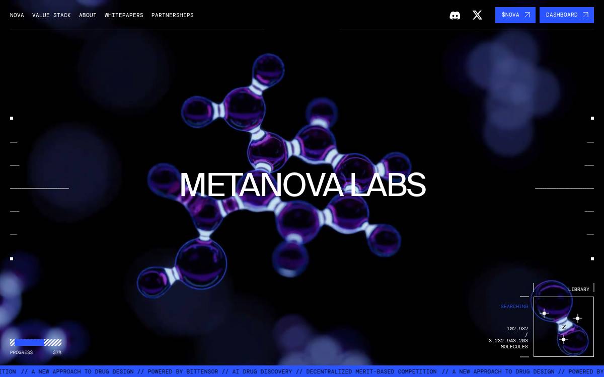 Metanova Labs website preview
