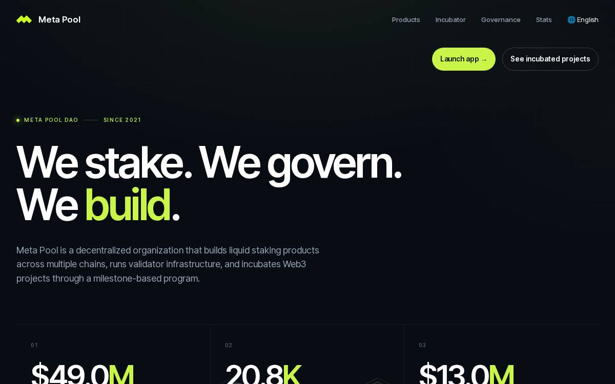 Meta Pool website preview