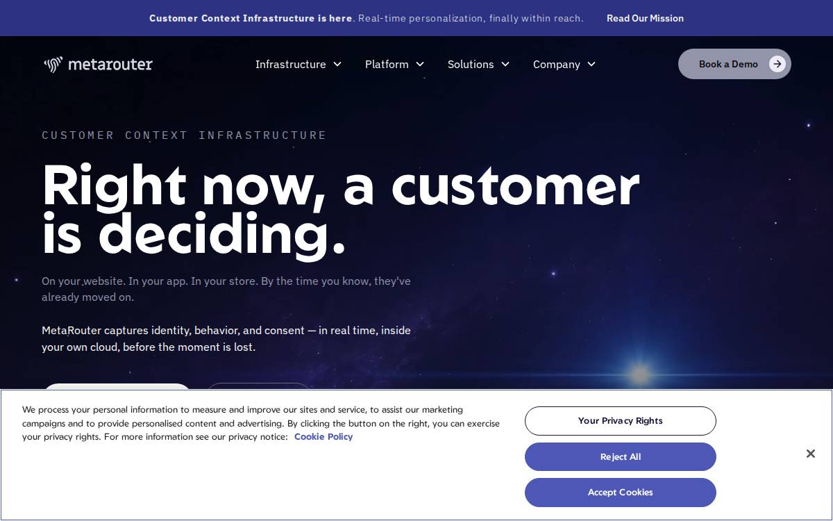 Metarouter website preview