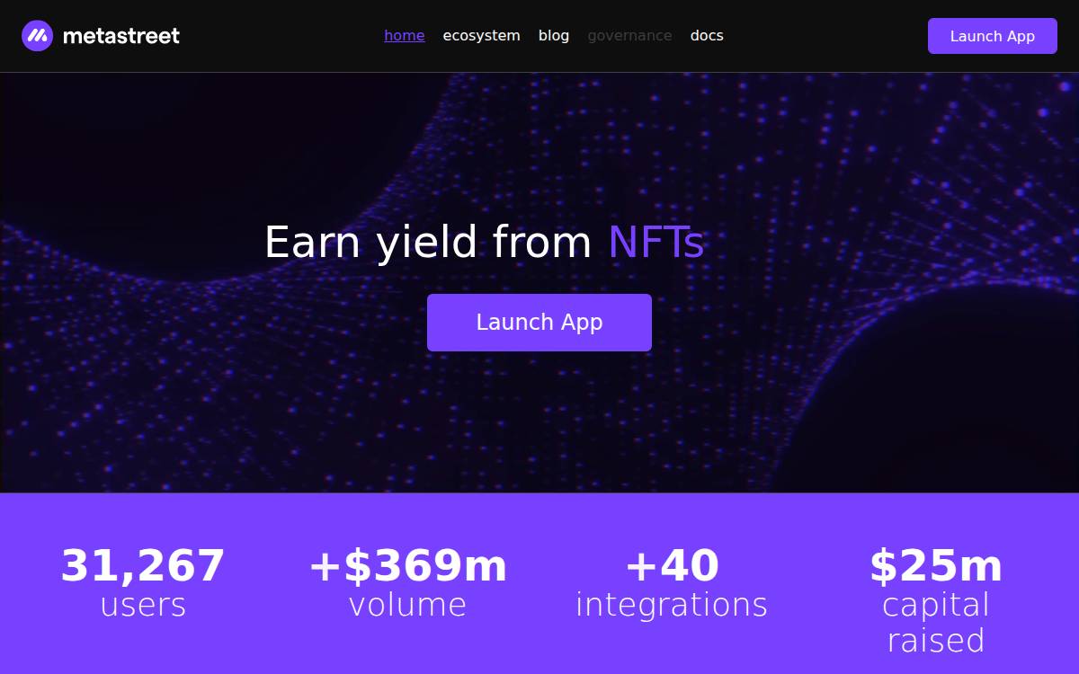 MetaStreet website preview