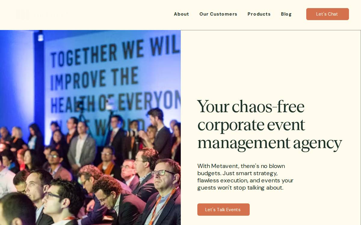 Metavent website preview