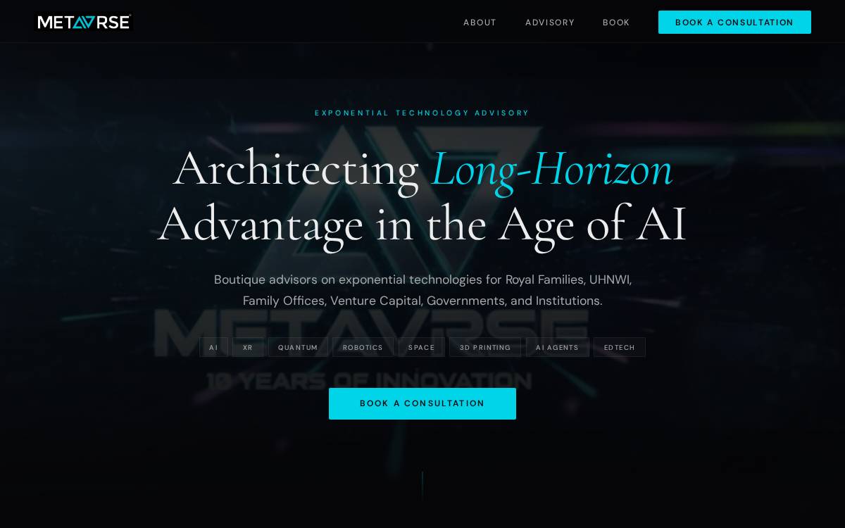 Metavrse website preview